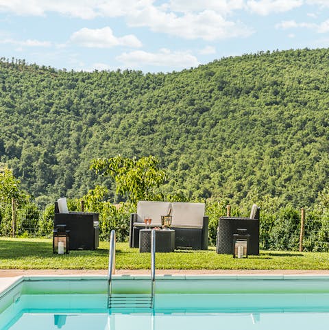 Go for a swim with the outstanding mountain view as your backdrop