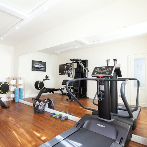 Stay on top of your fitness routine with a workout in the gym