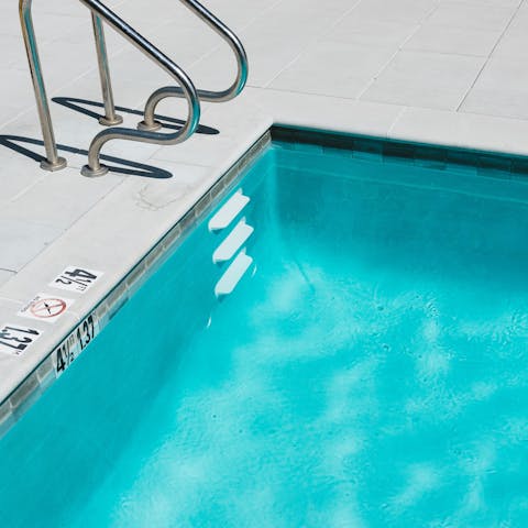 Take a break from the hustle and bustle with a dip in the shared pool