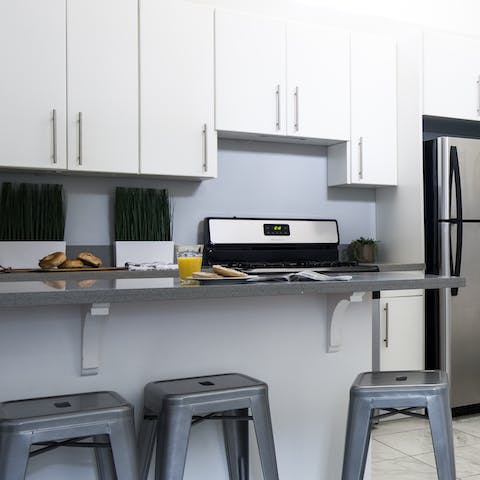 Enjoy your favourite morning treats at the breakfast bar