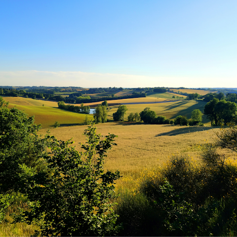 Hike through the rolling hills of Quercy Blanc – it's a short drive away