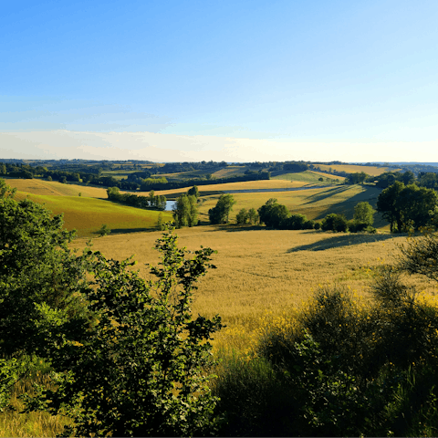 Hike through the rolling hills of Quercy Blanc – it's a short drive away