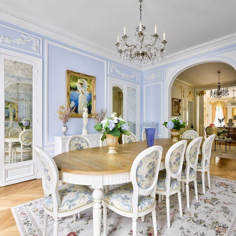 Share intimate soirées in the elegant dining room