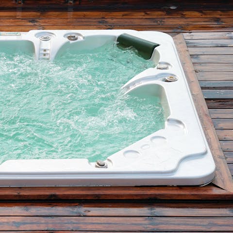 Simmer down with a dip in the bubbling hot tub