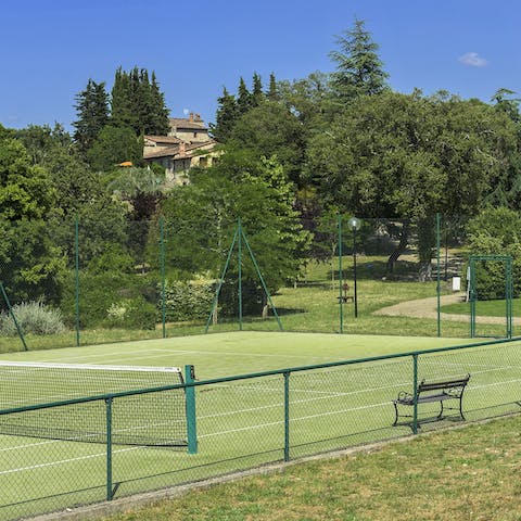 Unleash your competitive side on the shared tennis courts