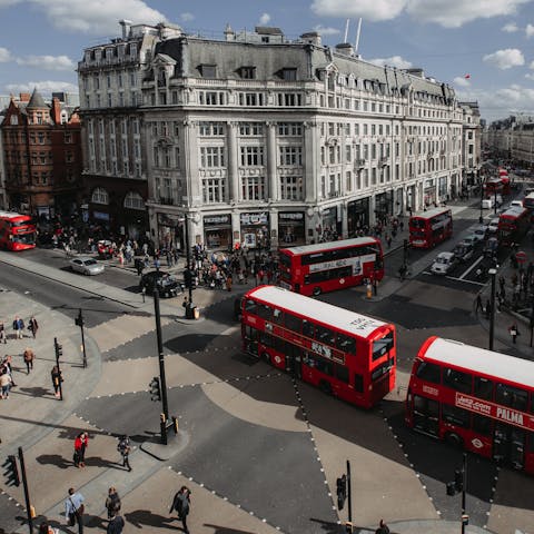 Take the Tube to central London – you can reach Oxford Circus in thirty minutes