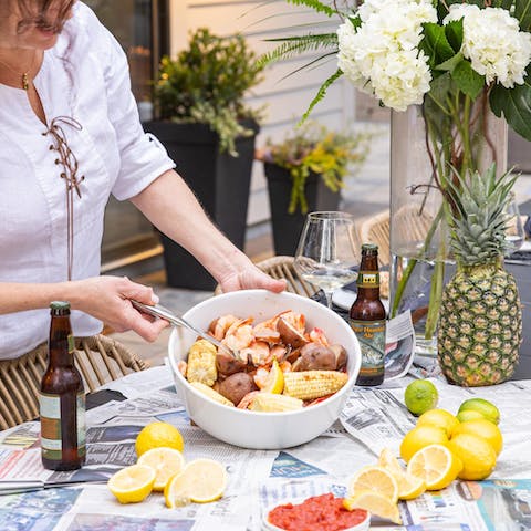 Dine alfresco in the stunning outdoor dining area