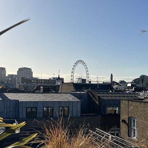 Take in views of the London Eye from the private terrace