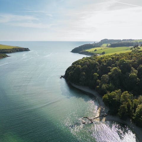 Take a five-minute amble down to the beach and enjoy River Erme views