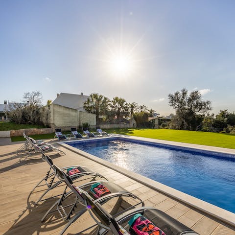 Cool off from the Portuguese heat with a refreshing dip in the pool