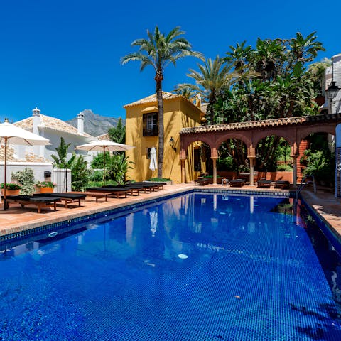 Take a dip in the communal swimming pool