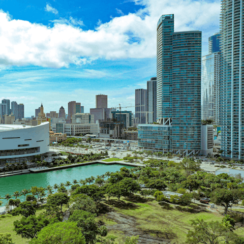 Venture into Downtown Miami, thirty-minute drive away