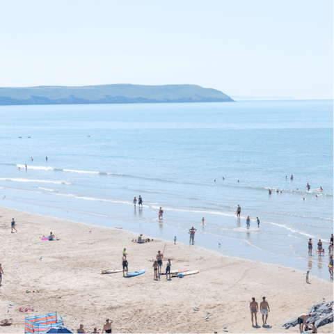 Spend the day on the town's main beach, just a five-minute walk away