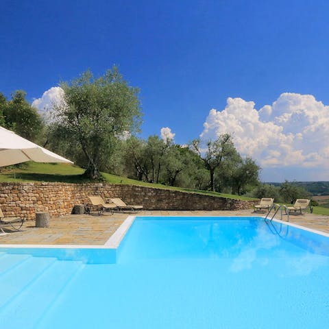 Cool off with a leisurely swim in your private pool