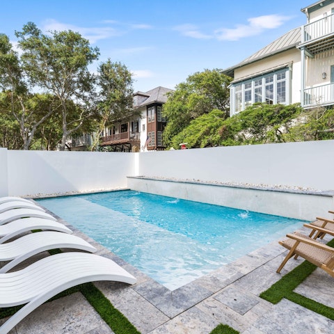 Doze off on a lounger before taking a dip in the pool