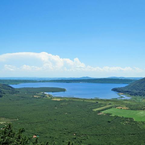 Drive to striking natural landscapes such as Lake Vico, seventeen minutes away