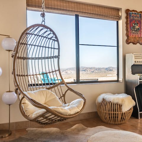 Curl up with a book in the hanging egg chair