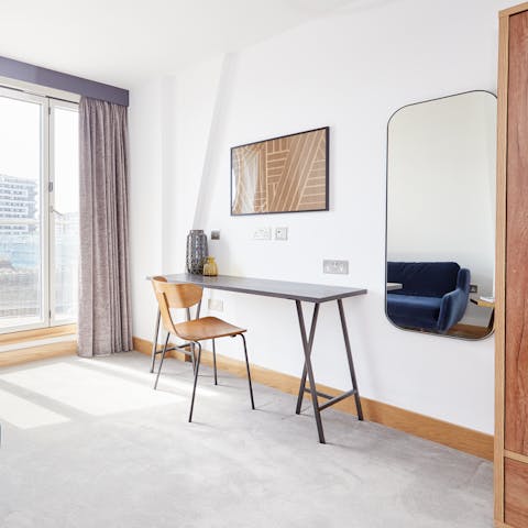 Catch up on work at the bedrooms' desks