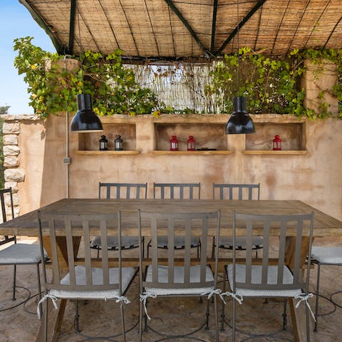 Enjoy lunch alfresco on the covered terrace