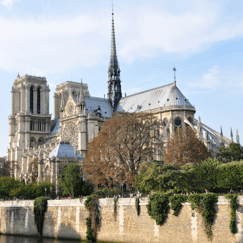 Marvel at Notre Dame, a fifteen-minute walk away
