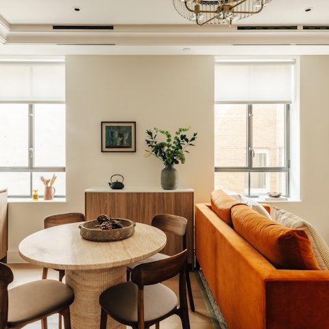 Enjoy mealtimes and cosy evenings in the stylish living room
