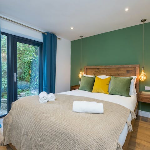 Wake up to a morning stretch out in the small courtyard garden