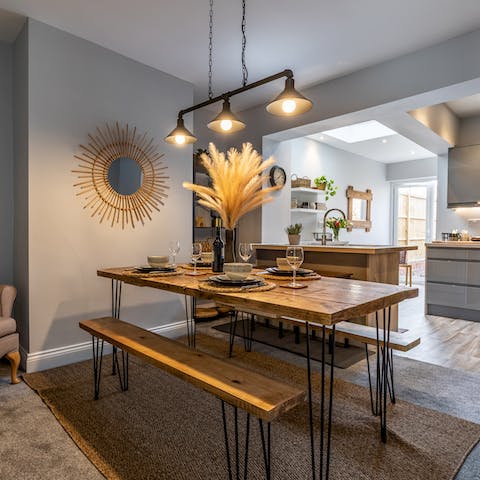 Cook a family dinner in the contemporary kitchen
