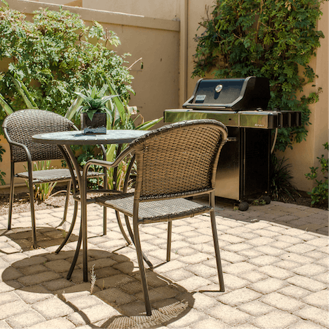 Fire up the barbecue on your private patio