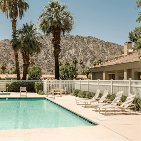 Take a refreshing dip with a view in the shared pool