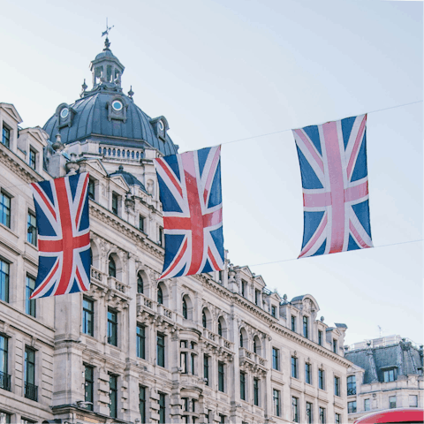 Soak up the sights of central London – a short tube ride away