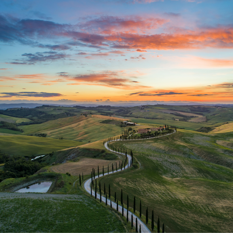 Enjoy a bike ride or hike through the scenic Tuscan hills