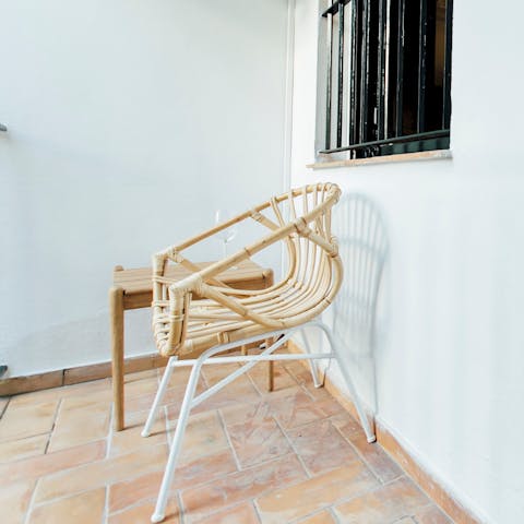 Enjoy a morning coffee on the quiet patio