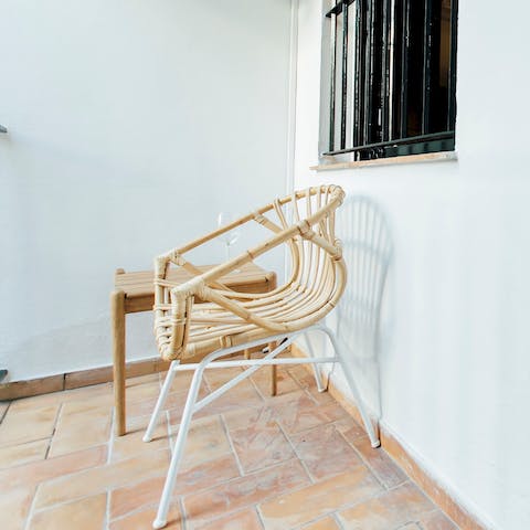 Enjoy a morning coffee on the quiet patio