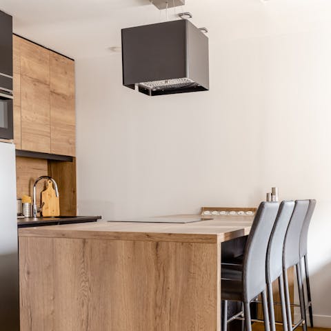 Fire up the coffee pod machine for a lazy breakfast here