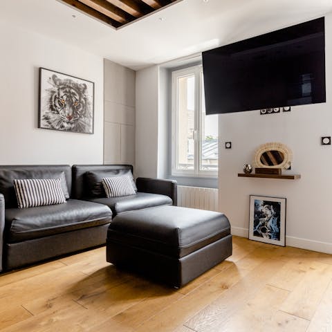 Crash out with movie nights after a day of gallivanting in Paris