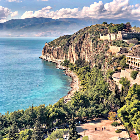 Walk 650 metres to Paralia Lepitsa to paddle in the shallow water