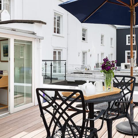 Have your breakfast on the roof garden