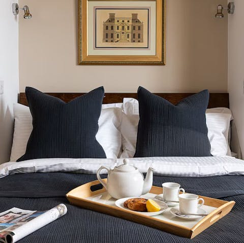 Enjoy Morning Tea In the Luxurious Bed
