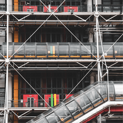 Browse the modern art at the Pompidou Centre – it’s within walking distance