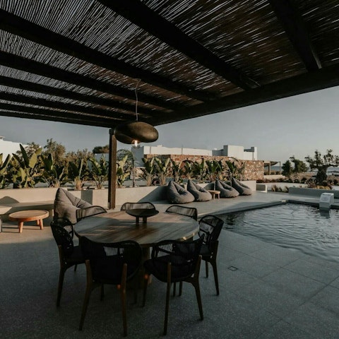 Serve up something delicious to eat at the outdoor dining table