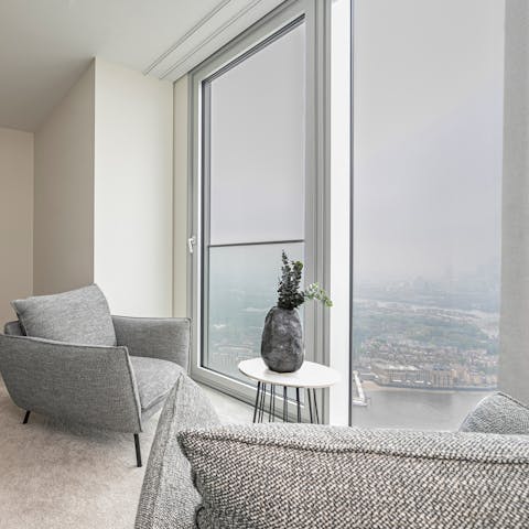 Admire the East London and river vistas from the main bedroom