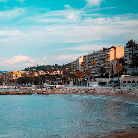 Take a breezy stroll down to Croisette Beach for a day of sand, sea and sun