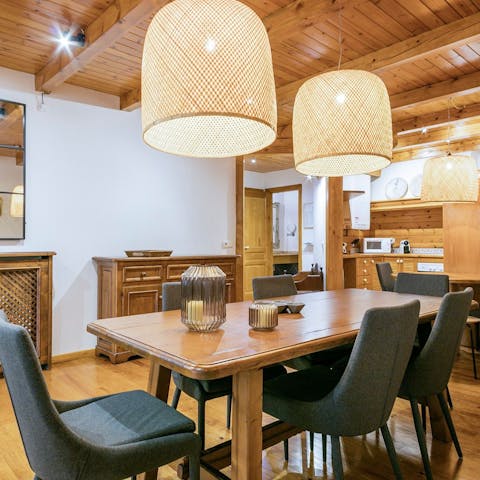 Refuel with a delicious hearty meal after a busy day in the mountains