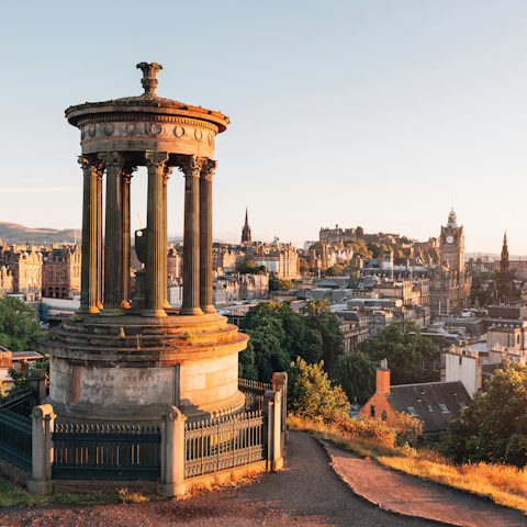 Stomp up nearby Calton Hill for scenic views over Edinburgh