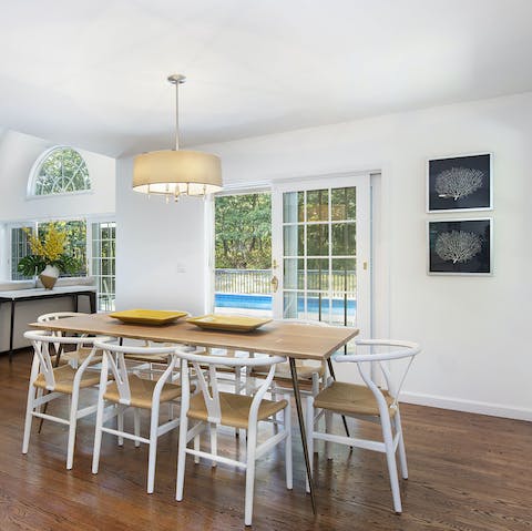 Feast together in the contemporary dining space