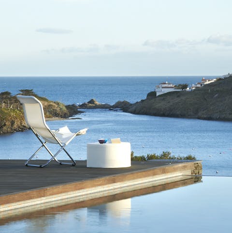 Gaze at the sea views after a dip in the pool or Jacuzzi