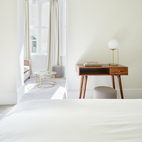 Catch up on work at the dedicated desk space before setting off for a day of fun in the city