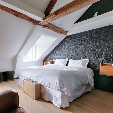 Wake up feeling refreshed after a busy day exploring Le Marais