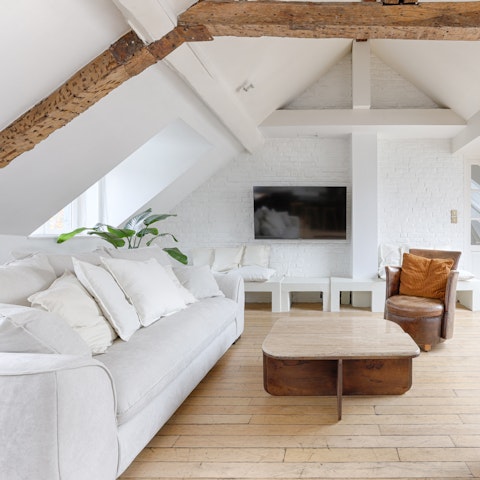 Curl up with a book in the open-plan living area