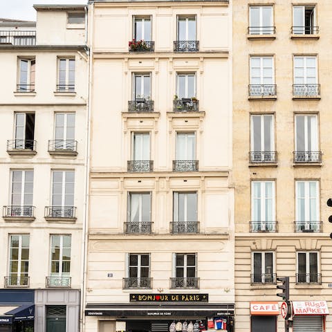 Stay in a typical period building on a street right on the banks of the River Seine
